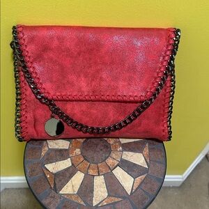 Red Chain Trim Crossbody